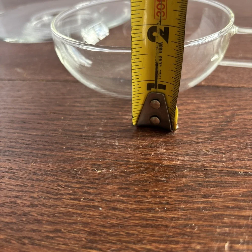 Tea Forte Tea‎ Cup Sontu Artisan Handblown Clear Glass w/ Large Saucer 6 oz